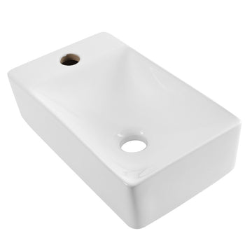 Felix 15 in. W x 8 in. D Modern Wall Mounted Rectangular Ceramic Mini Sink